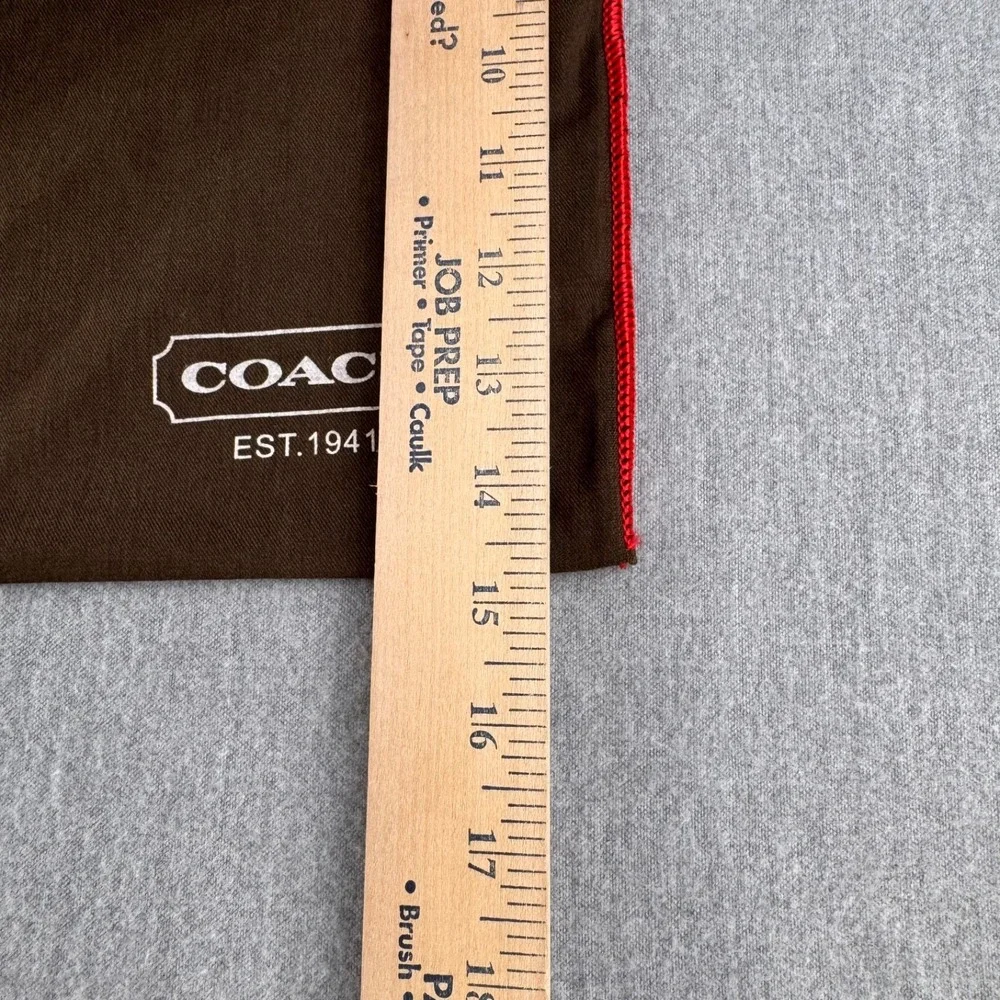 Coach Dust Bag Brown Drawstring Storage Pouch Red Trim 19 x 14.75 Large